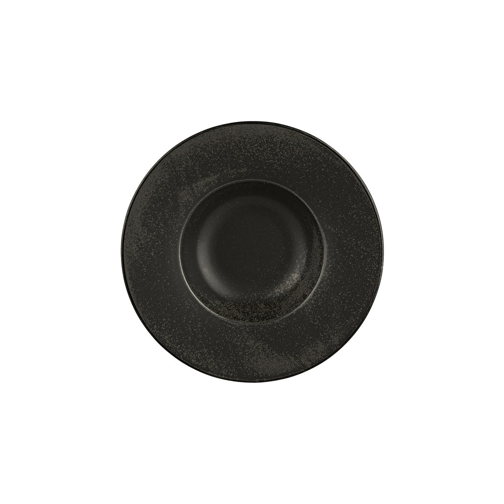 Vision dia.11" h:2.25" 16 oz. Round Black Vitrified Deep Plate
