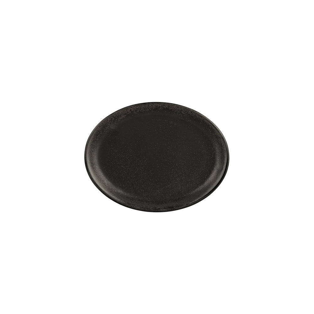 Vision 9.75" x 7.5" x h:1" Oval Black Vitrified Platter