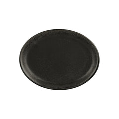 Vision 14.25" x 11" x h:1.25" Oval Black Vitrified Platter