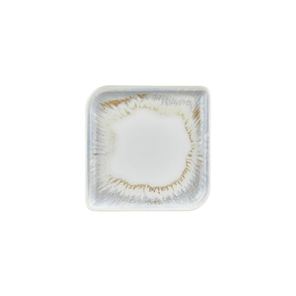 Wave 9" x 9" Square Blue Vitrified Plate