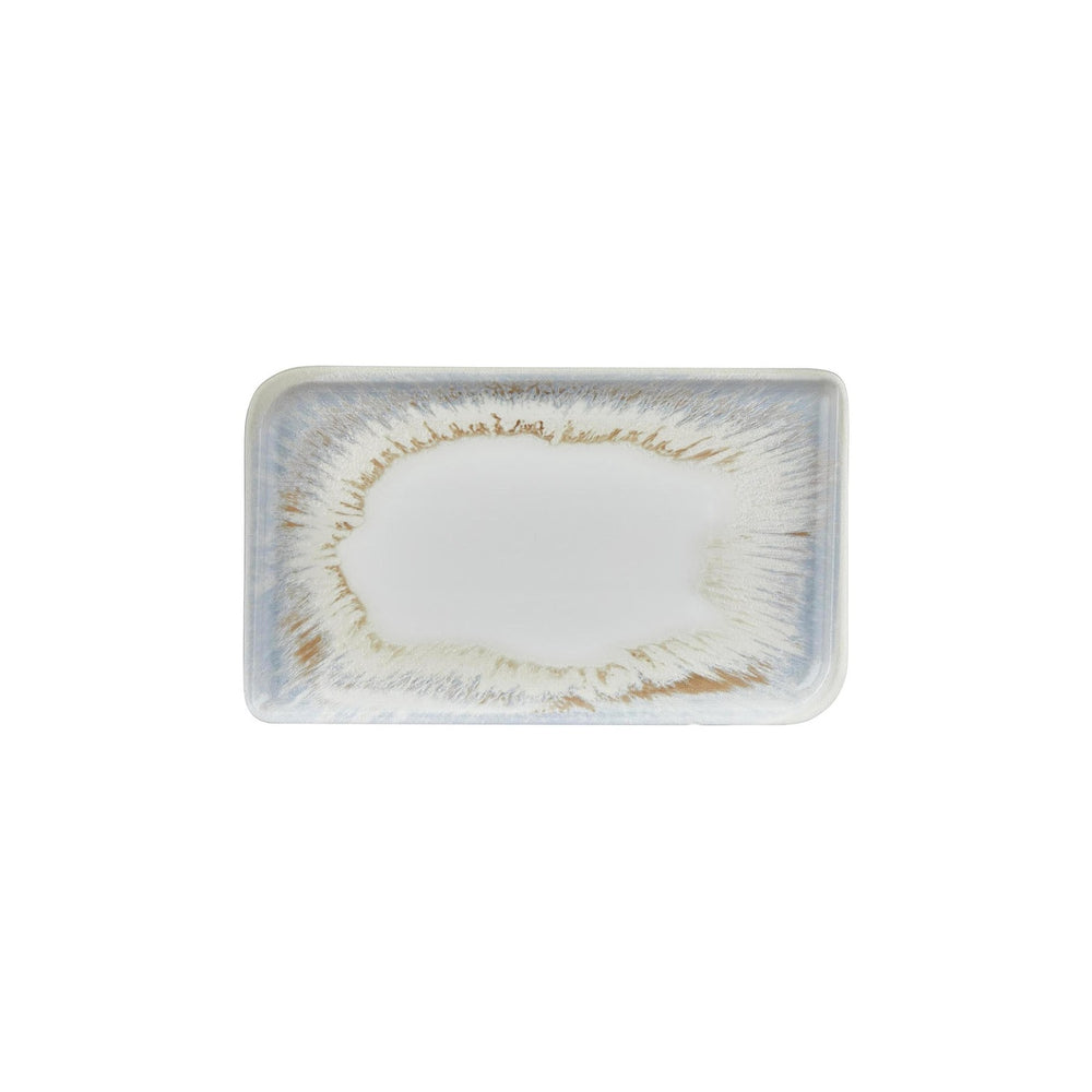 Wave 11.75" x 7" x h:0" Rectangular Blue Vitrified Platter
