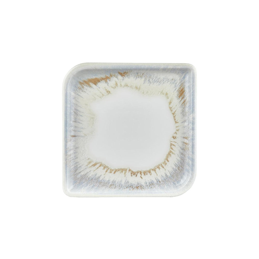 Wave 11" x 11" Square Blue Vitrified Plate