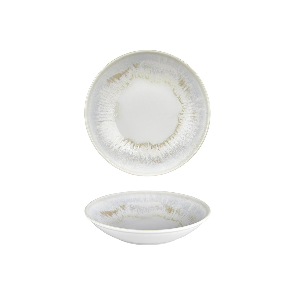 Wave dia.9" h:0" 34 oz. Round Blue Vitrified Deep Plate