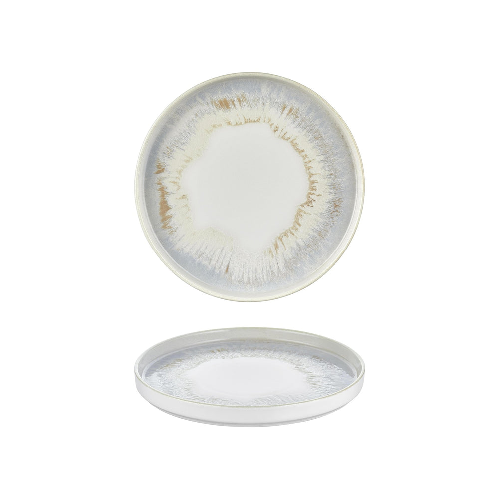 Wave dia.9.75" Round Blue Vitrified Plate