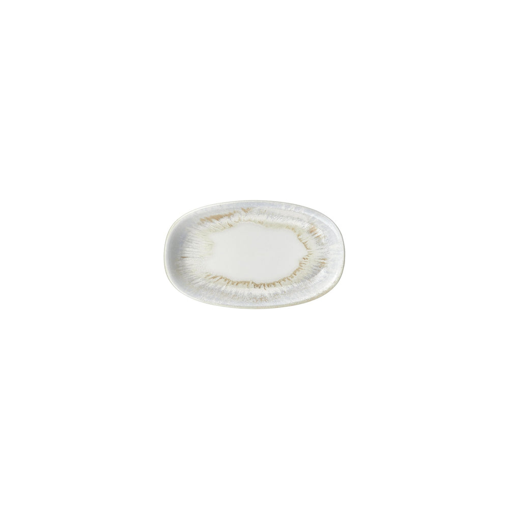 Wave 7.5" x 4.25" x h:0" Oval Blue Vitrified Platter