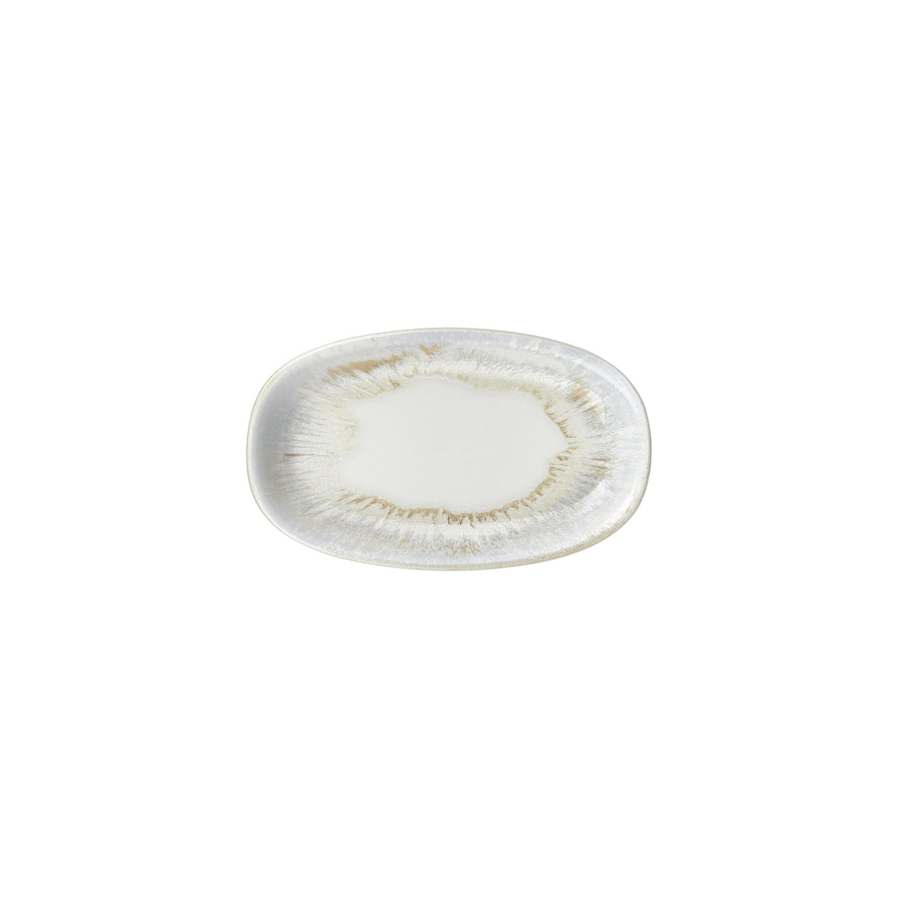 Wave 9.5" x 5.75" x h:0" Oval Blue Vitrified Platter