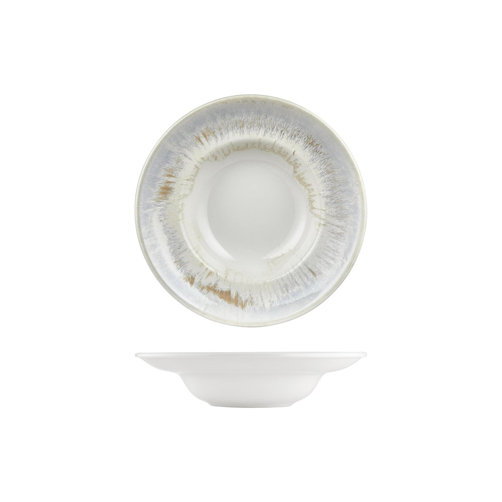 Wave dia.9.75" h:0" 14 oz. Round Blue Vitrified Deep Plate