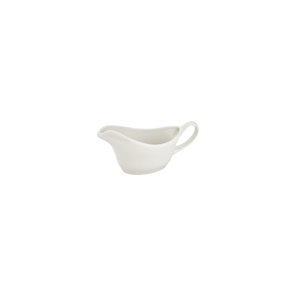 Gourmet 7.25" x 3.5" x h:0" 8 oz. Oval Warm White Vitrified Sauce Boat