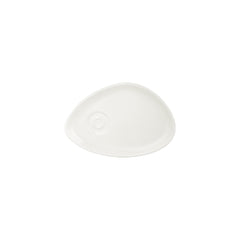 Gourmet 9.75" x 6.75" x h:0" Organic Warm White Vitrified Saucer