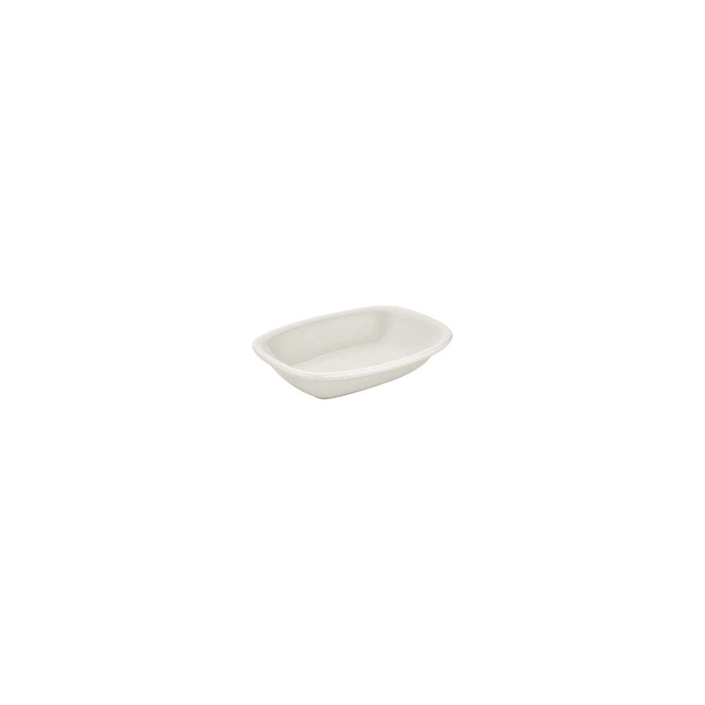 Gourmet 4" x 2.75" x h:0" Rectangular Warm White Vitrified Deep Plate