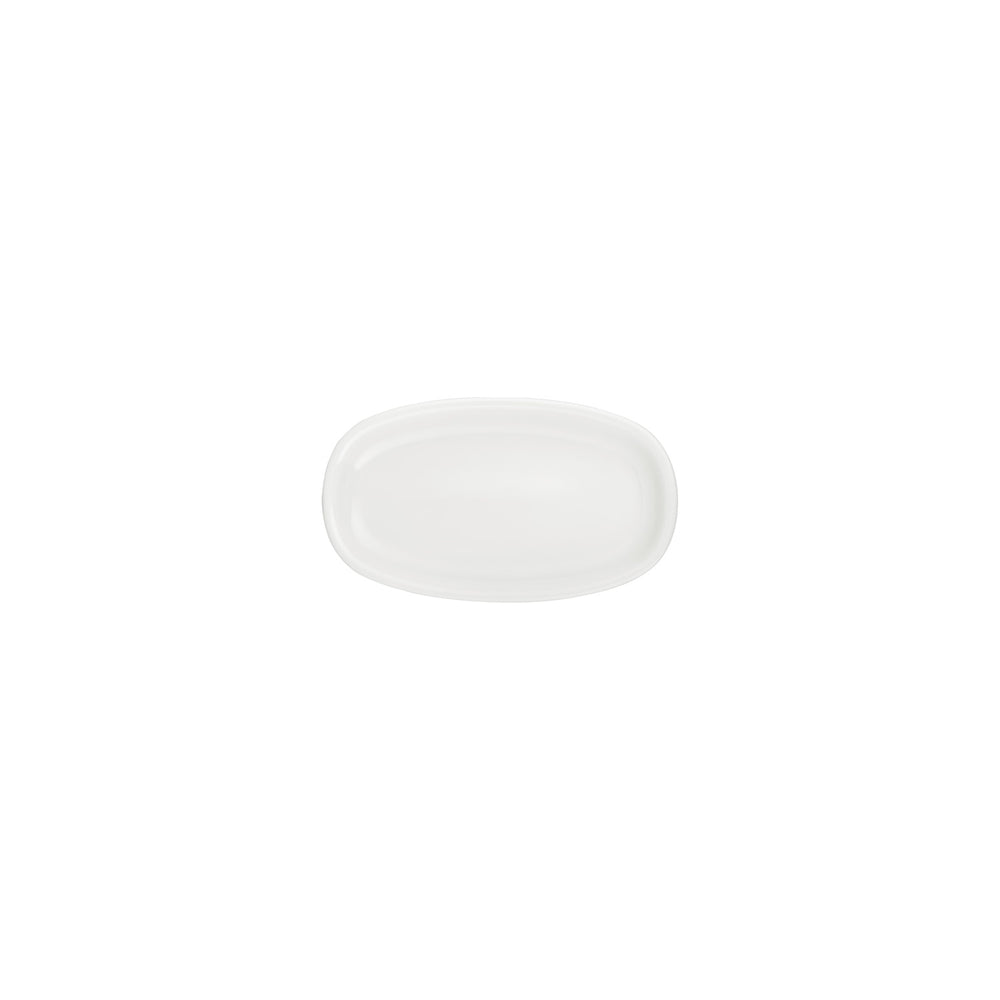 Gourmet 7.5" x 4.25" x h:0" Oval Warm White Vitrified Platter
