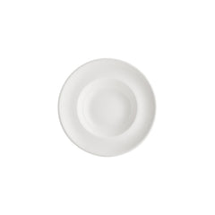 Gourmet dia.9.75" h:2.25" 14 oz. Round Warm White Vitrified Deep Plate