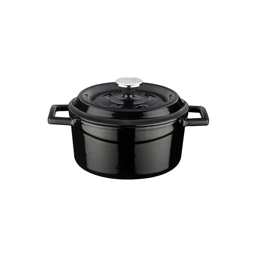 Turgla Cast Iron dia.5.5" h:2" 26 oz. Round Black Cast Iron Dutch Oven