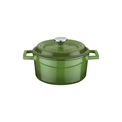 Turgla Cast Iron dia.5.5" h:2" 26 oz. Round Green Cast Iron Dutch Oven