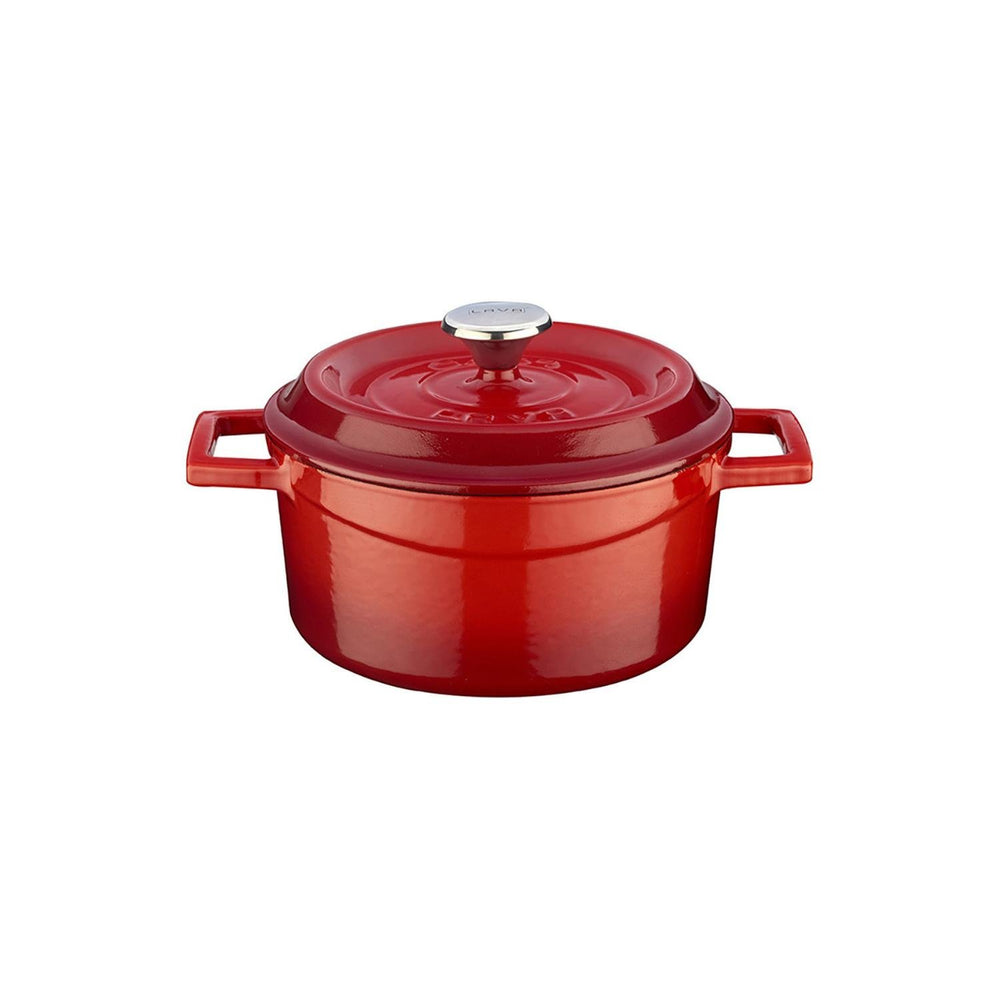Turgla Cast Iron dia.5.5" h:2" 26 oz. Round Red Cast Iron Dutch Oven
