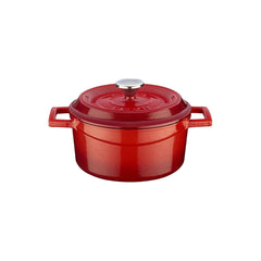 Turgla Cast Iron dia.5.5" h:2" 26 oz. Round Red Cast Iron Dutch Oven