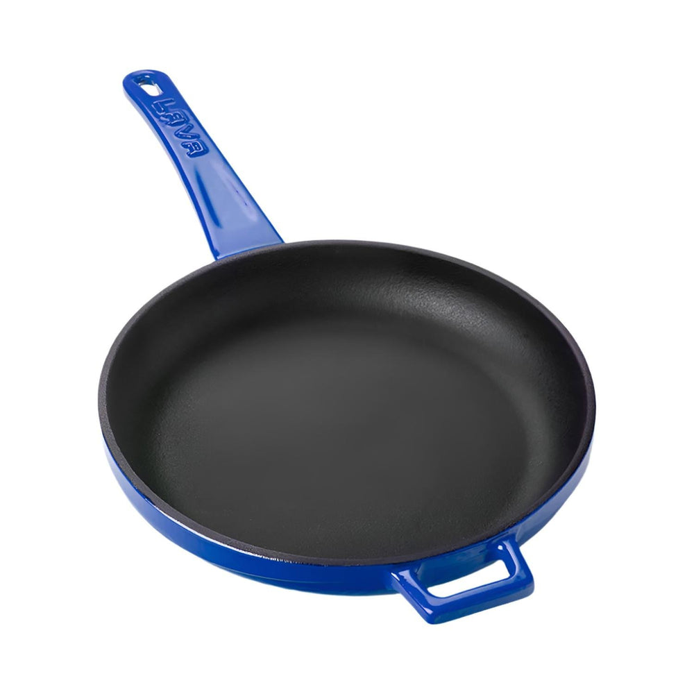 Turgla Cast Iron dia.7.75" h:1" Round Blue Cast Iron Pan