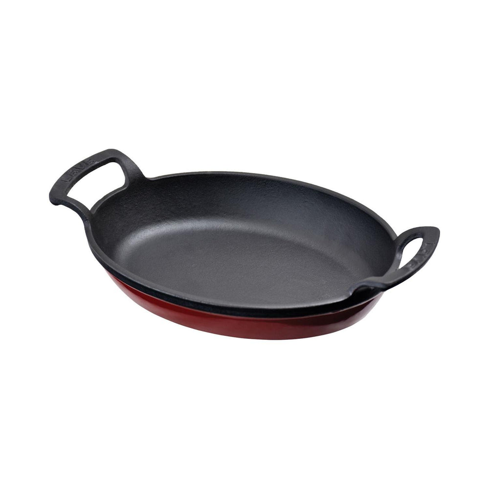 Turgla Cast Iron 9" x 6.75" x h:2.5" Oval Red Cast Iron Pan
