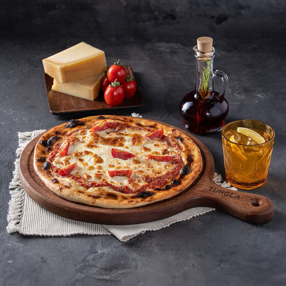 Turgla Wood dia.17" h:0.75" Round Brown Wood Serving