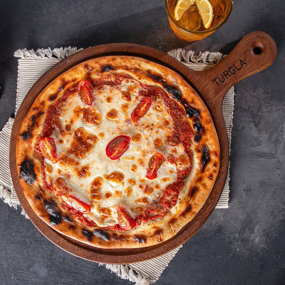 Turgla Wood dia.17" h:0.75" Round Brown Wood Serving