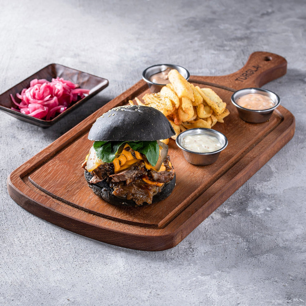 Turgla Wood 19" x 9" Rectangular Brown Wood Serving