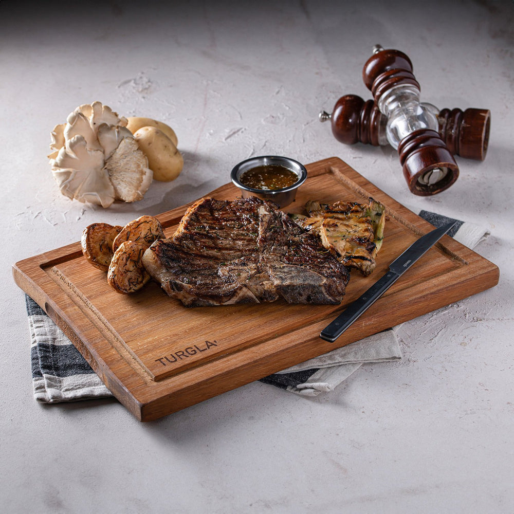 Turgla Wood 12" x 9" Rectangular Brown Wood Serving