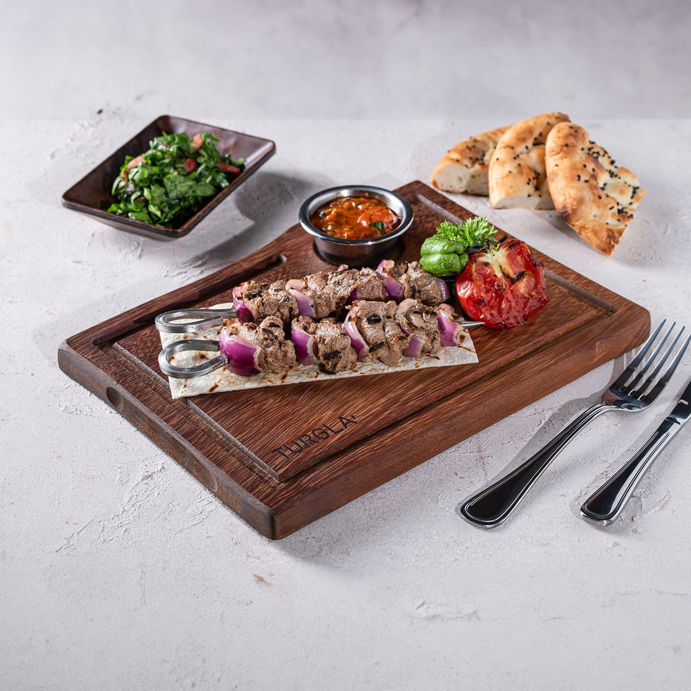 Turgla Wood 12" x 9" Rectangular Brown Wood Serving