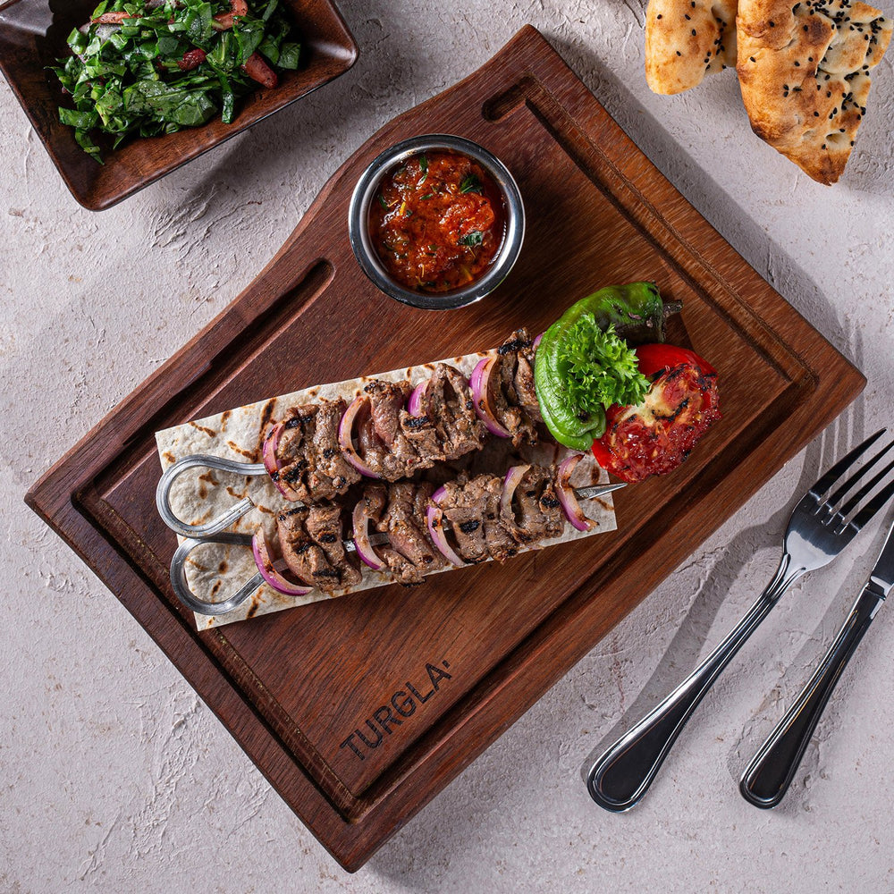 Turgla Wood 12" x 9" Rectangular Brown Wood Serving