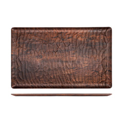 Turgla EcoGrain 20.75" x 12.75" x h:0.5" Rectangular Brown Composite Platter
