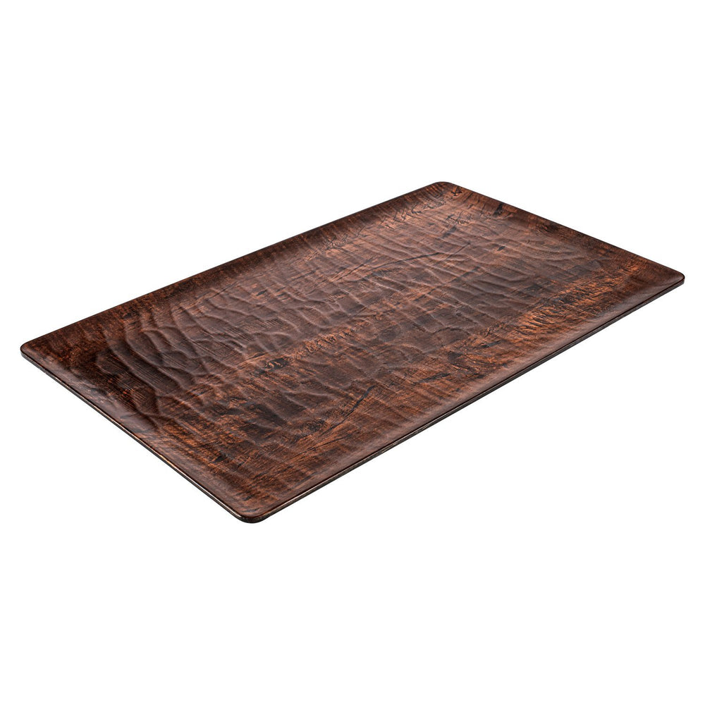 Turgla EcoGrain 20.75" x 12.75" x h:0.5" Rectangular Brown Composite Platter