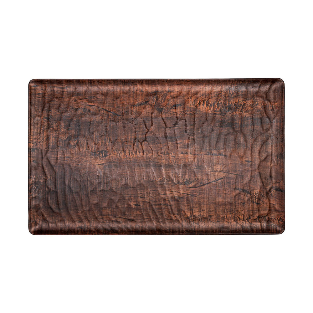 Turgla EcoGrain 20.75" x 12.75" x h:0.5" Rectangular Brown Composite Platter