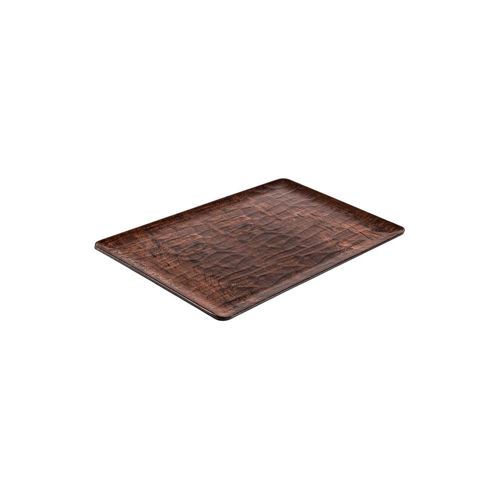 Turgla EcoGrain 12.75" x 10.5" x h:0.5" Rectangular Brown Composite Platter