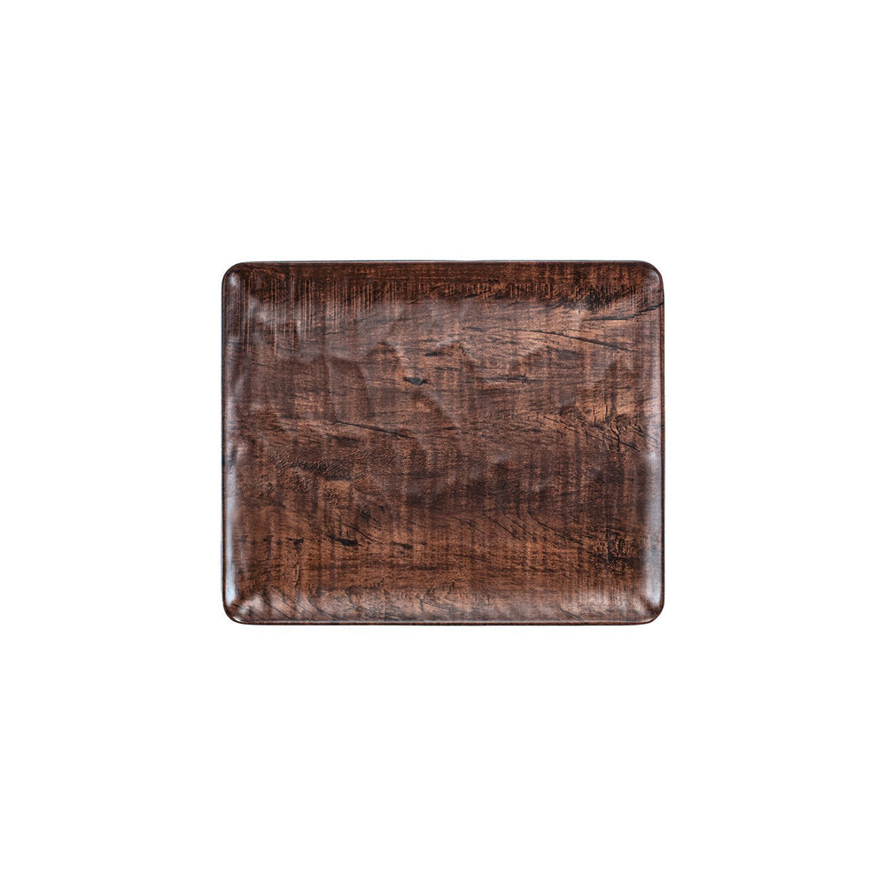 Turgla EcoGrain 12.75" x 10.5" x h:0.5" Rectangular Brown Composite Platter