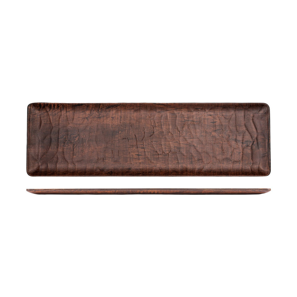 Turgla EcoGrain 20.75" x 6.25" x h:0.5" Rectangular Brown Composite Platter