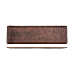 Turgla EcoGrain 20.75" x 6.25" x h:0.5" Rectangular Brown Composite Platter