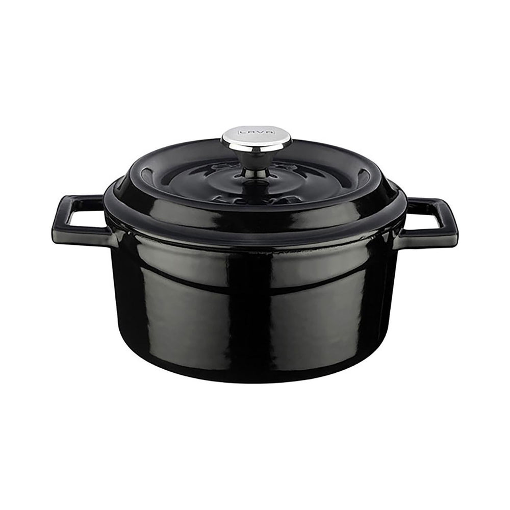 Turgla Cast Iron dia.5" h:2.5" 18 oz. Round Black Cast Iron Dutch Oven