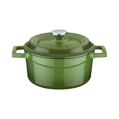 Turgla Cast Iron dia.5" h:2.5" 18 oz. Round Green Cast Iron Dutch Oven
