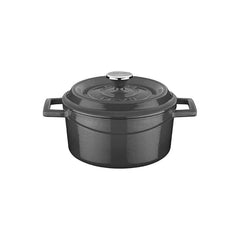 Turgla Cast Iron dia.5" h:2.5" 18 oz. Round Gray Cast Iron Dutch Oven