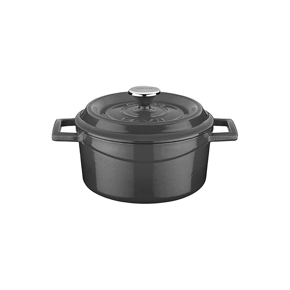 Turgla Cast Iron dia.5" h:2.5" 18 oz. Round Gray Cast Iron Dutch Oven