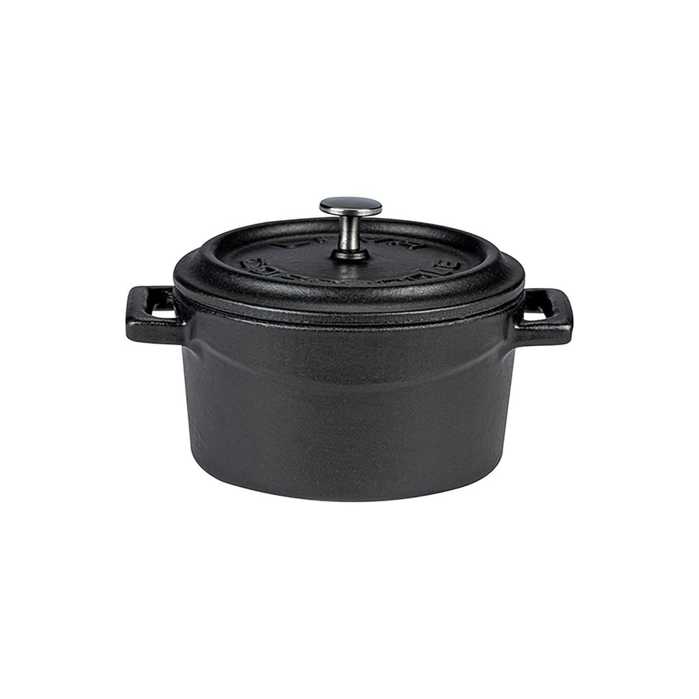 Turgla Cast Iron dia.5" h:2.5" 18 oz. Round Matte Black Cast Iron Dutch Oven
