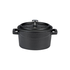 Turgla Cast Iron dia.5" h:2.5" 18 oz. Round Matte Black Cast Iron Dutch Oven