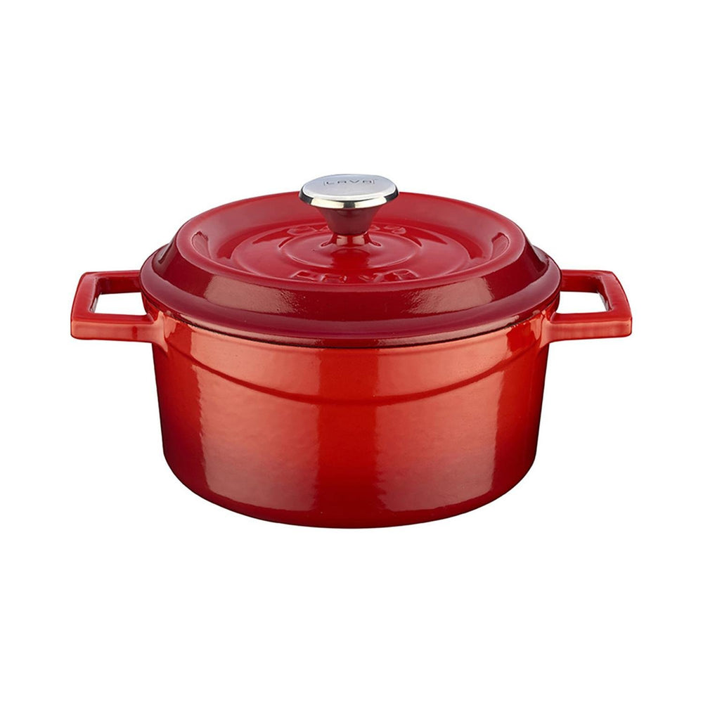 Turgla Cast Iron dia.5" h:2.5" 18 oz. Round Red Cast Iron Dutch Oven
