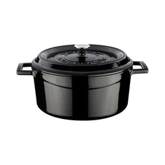 Turgla Cast Iron dia.9.5" h:4" 4.75 qt. Round Black Cast Iron Dutch Oven
