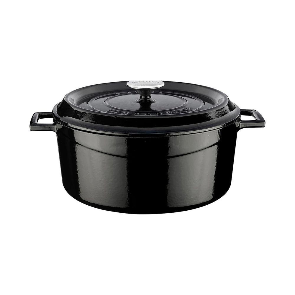Turgla Cast Iron dia.11" h:5" 7 qt. Round Black Cast Iron Dutch Oven