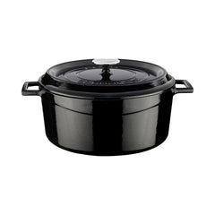 Turgla Cast Iron dia.11" h:5" 7 qt. Round Black Cast Iron Dutch Oven