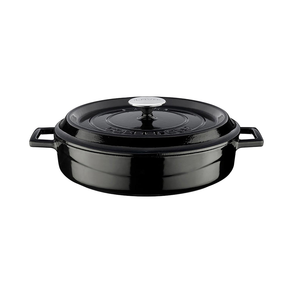 Turgla Cast Iron dia.11" h:2" 3.75 qt. Round Black Cast Iron Dutch Oven