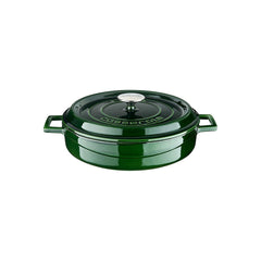 Turgla Cast Iron dia.11" h:2" 3.75 qt. Round Green Cast Iron Dutch Oven