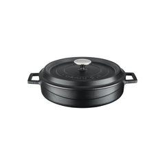 Turgla Cast Iron dia.11" h:2" 3.75 qt. Round Matte Black Cast Iron Dutch Oven