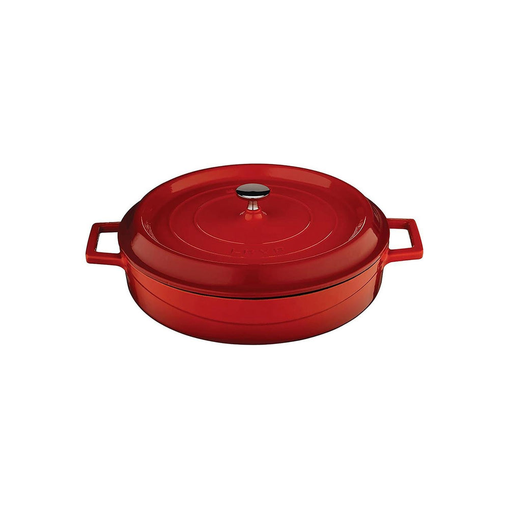 Turgla Cast Iron dia.11" h:2" 3.75 qt. Round Red Cast Iron Dutch Oven