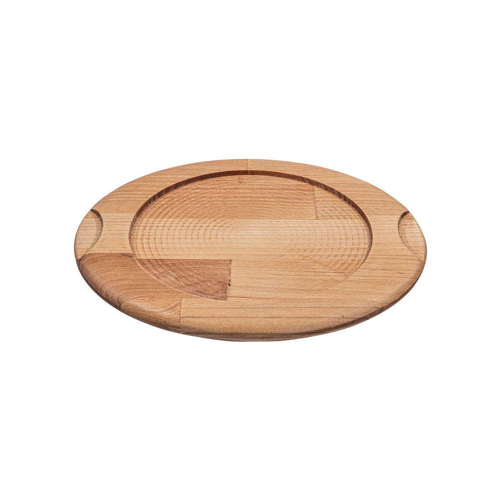 Turgla Wood dia.10.75" h:0.75" Round Brown Wood Underliner